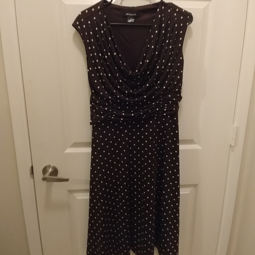 Brown and white dress